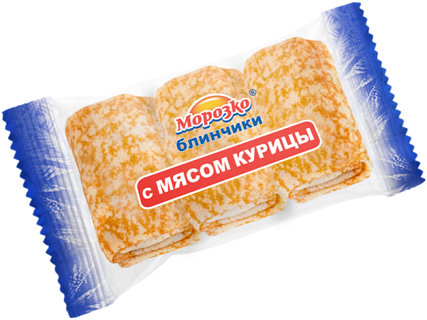 Блинчики МОРОЗКО с мясом курицы замороженные 210гр